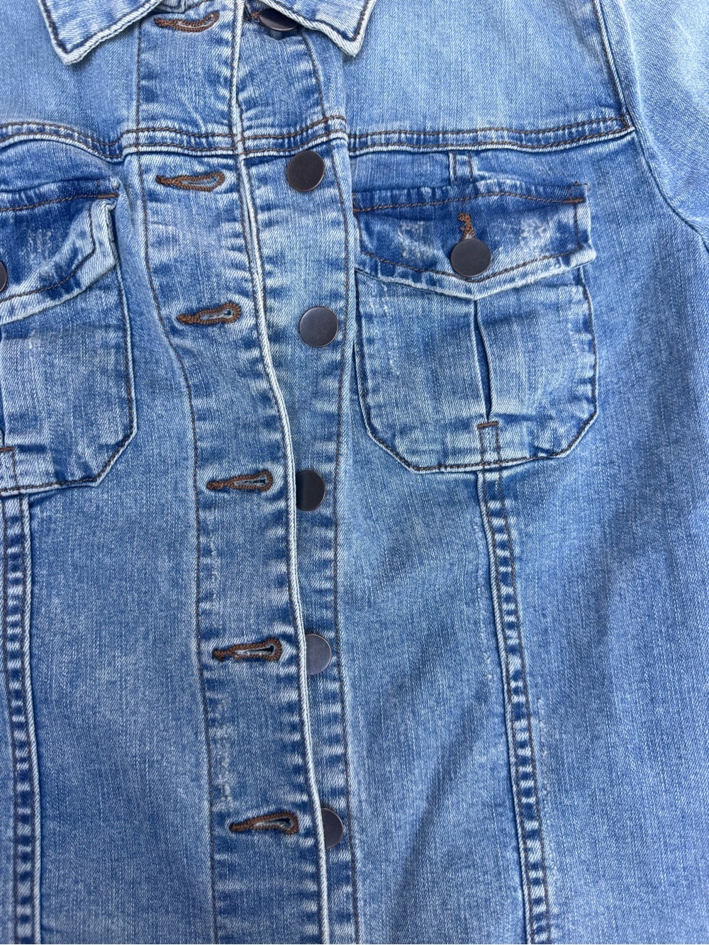 Kut From the Kloth Light Wash Stretch Denim Kara Jacket Raw Hem Capsule Casual - Picture 3 of 12